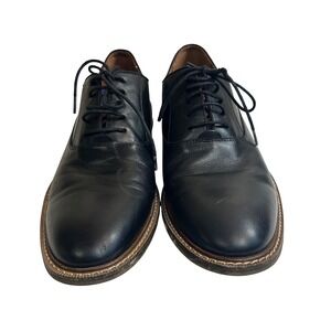 Vince Camuto Black Leather Oxford Dress Shoes 11M Almond Toe Lace Up Formal